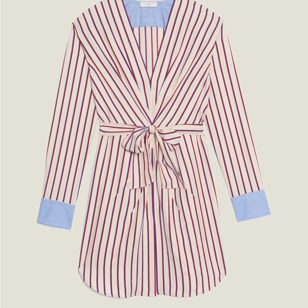 Sandro long sleeve striped short dress. This is a size 34 FR US 2 XS